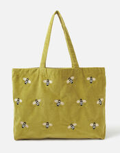 Bee Embroidered Shopper Bag, , large