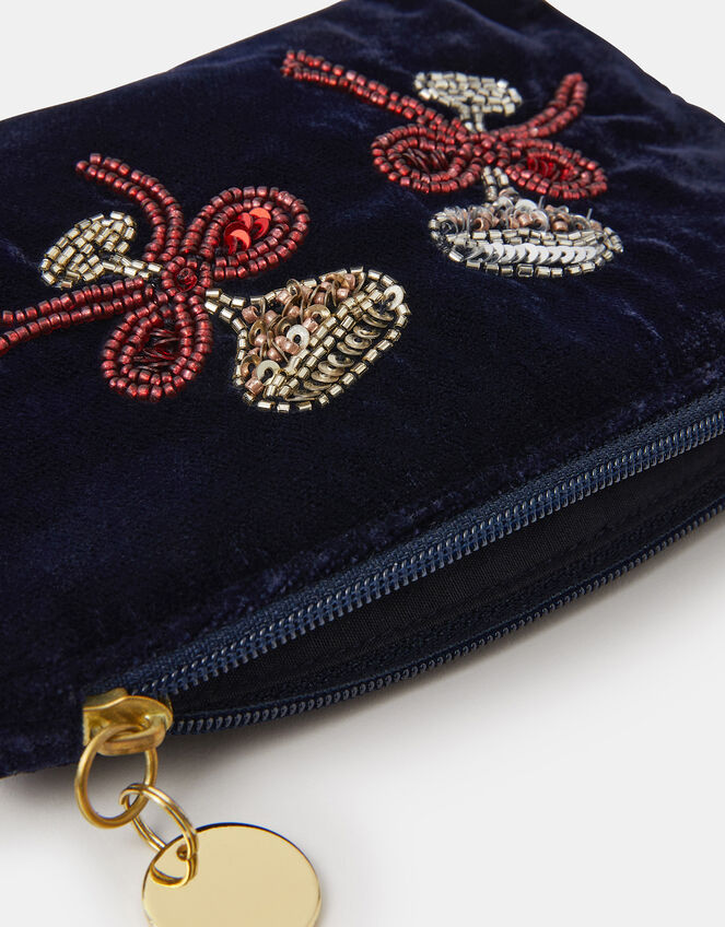 Champagne Glass Velvet Coin Purse, , large