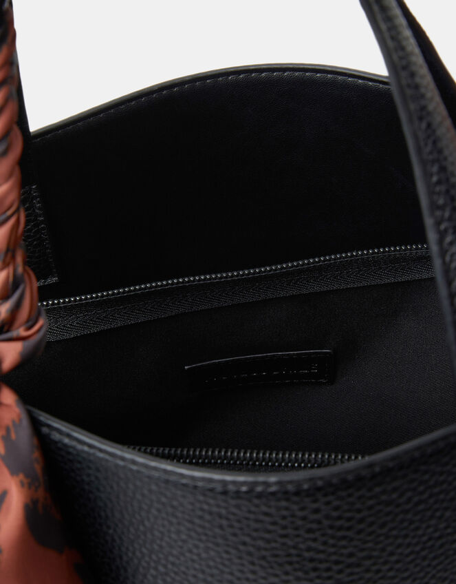 Izzie Scarf Handle Handbag, Black (BLACK), large