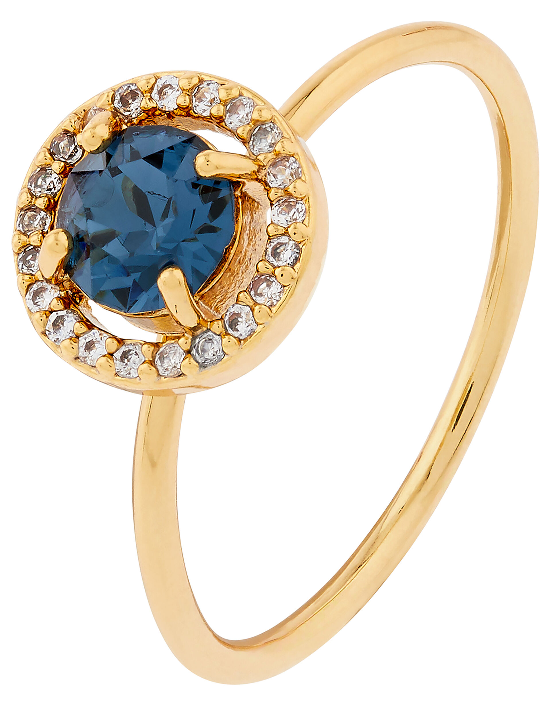Gold-Plated Sparkle Halo Ring with Swarovski® Crystals, Gold (GOLD), large
