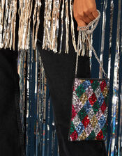 Harlequin Sequin Phone Pouch, , large