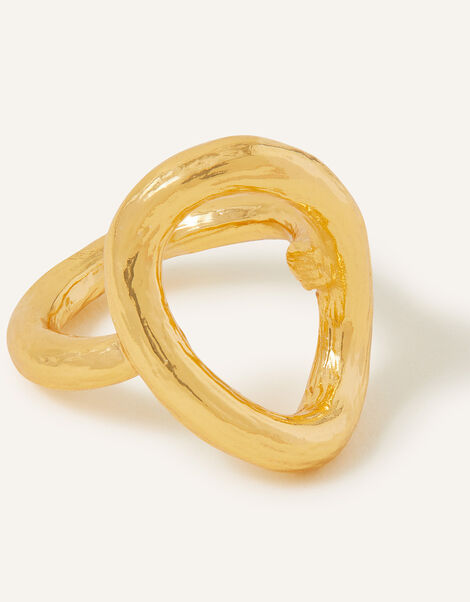 14ct Gold-Plated Chunky Abstract Ring, Gold (GOLD), large