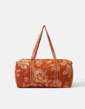 Floral Print Quilted Weekend Bag, , large