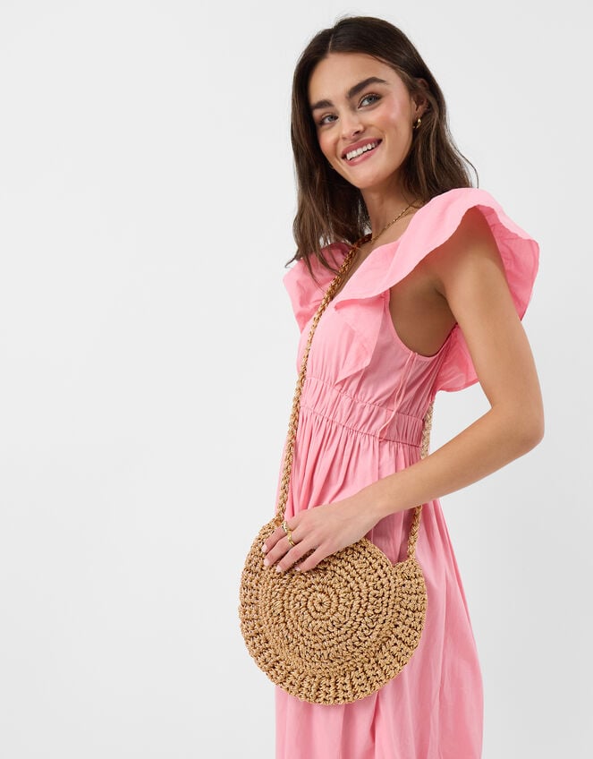 Metallic Shell Macram&eacute; Crossbody Bag, , large