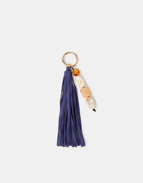 Beaded Suede Bag Charm, , large