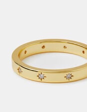 14ct Gold-Plated Diamanté Star Ring, Gold (GOLD), large