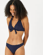 Scallop Trim Bikini Briefs, Blue (NAVY), large