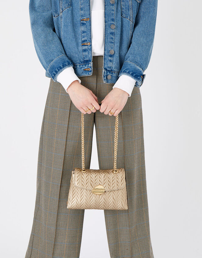 Pleated Ayda Bag, Gold (GOLD), large