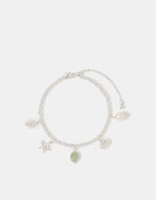 Sterling Silver-Plated Ocean Charm Bracelet, , large