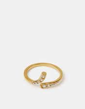 Stainless Steel Cubic Zirconia Wrap Ring, , large