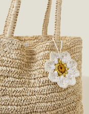 Raffia Daisy Shopper Bag, , large