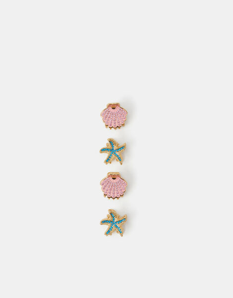 4-Pack Mini Starfish & Shell Claw Clips, , large