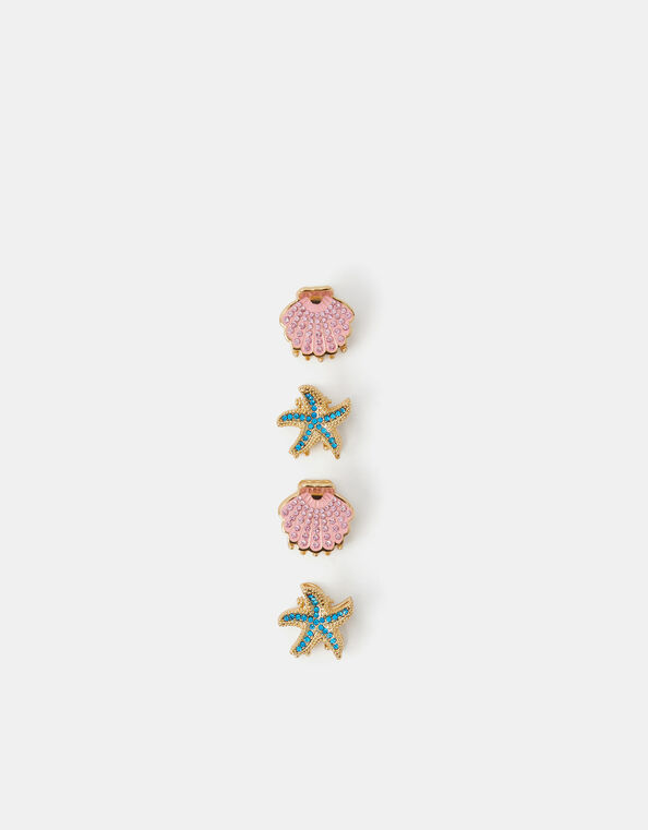 4-Pack Mini Starfish & Shell Claw Clips, , large