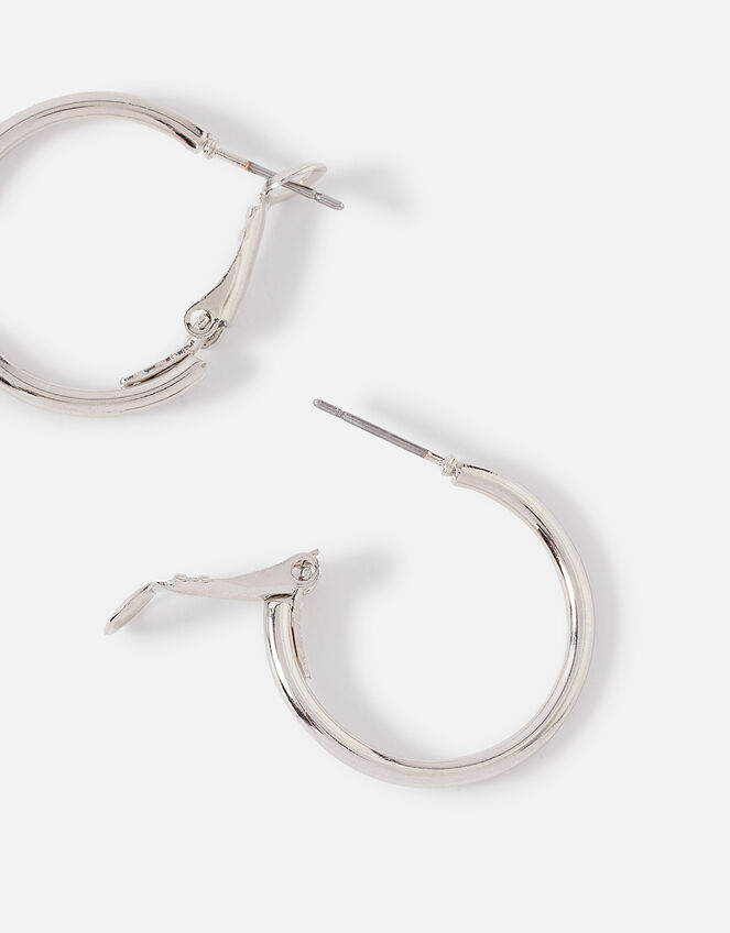 Small Simple Hoop Earrings, Silver (SILVER), large