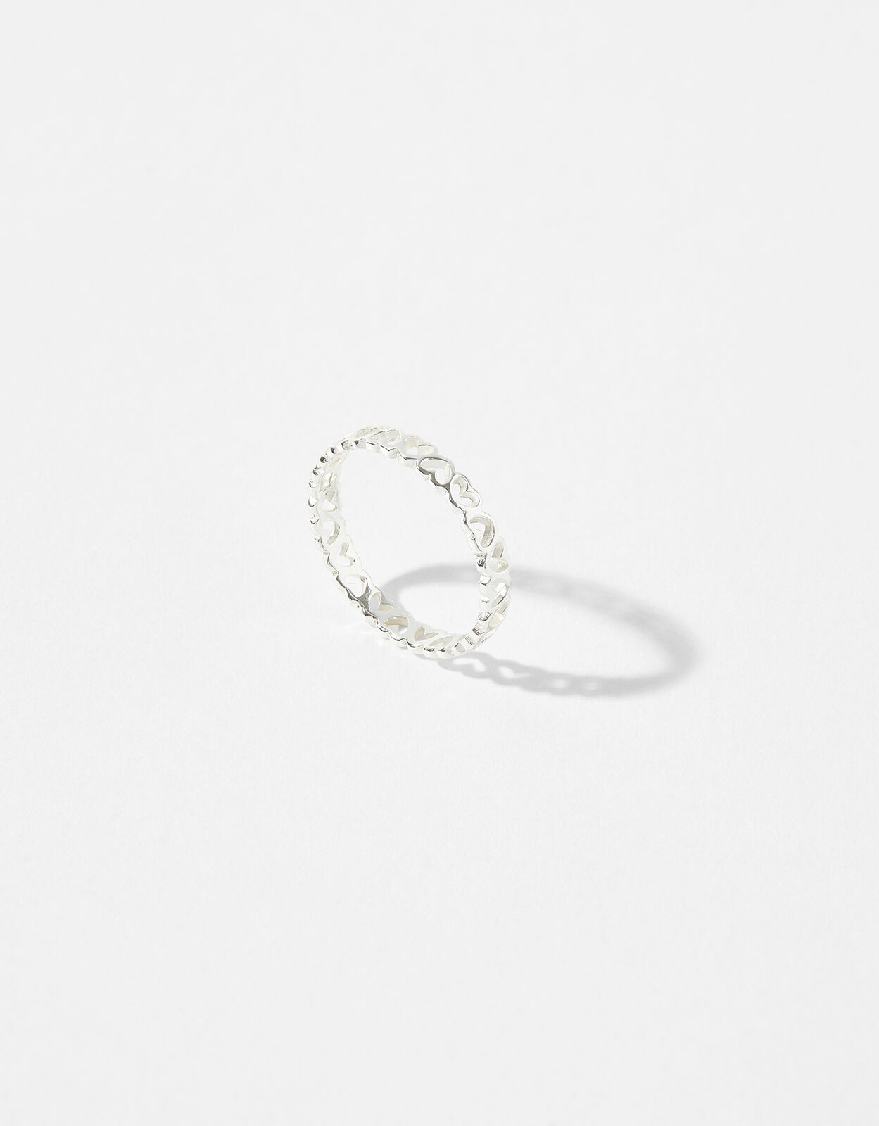 Sterling silver top heart band ring