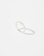 Sterling Silver Heart Band Ring, Silver (ST SILVER), large