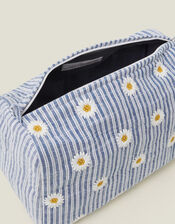Large Daisy Embroidered Wash Bag, , large
