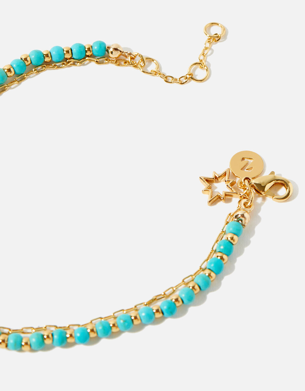 GoldPlated Turquoise Bead Bracelet Z for Accessorize Accessorize UK