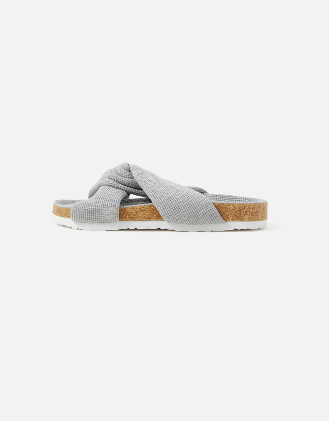 Twist Waffle Footbed Slippers, Grey (GREY), large