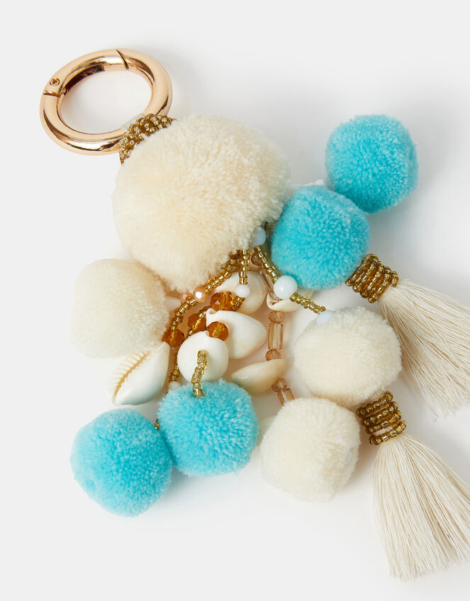 Faux Fur Pom-Pom Bag Charm, , large
