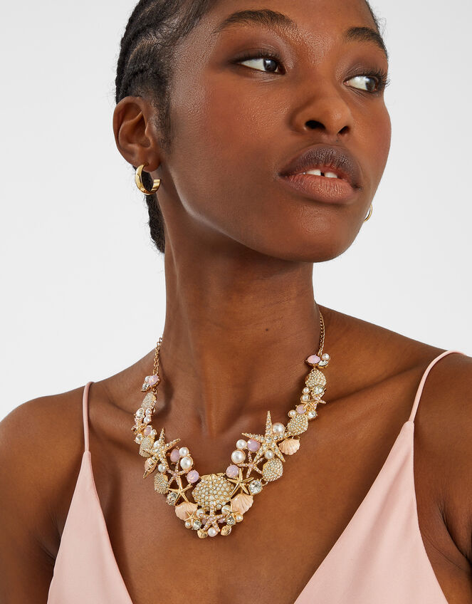 Statement Seashell Necklace, , large