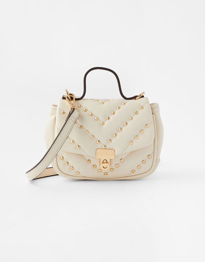 Studded Cross-Body Bag, Cream (CREAM), large