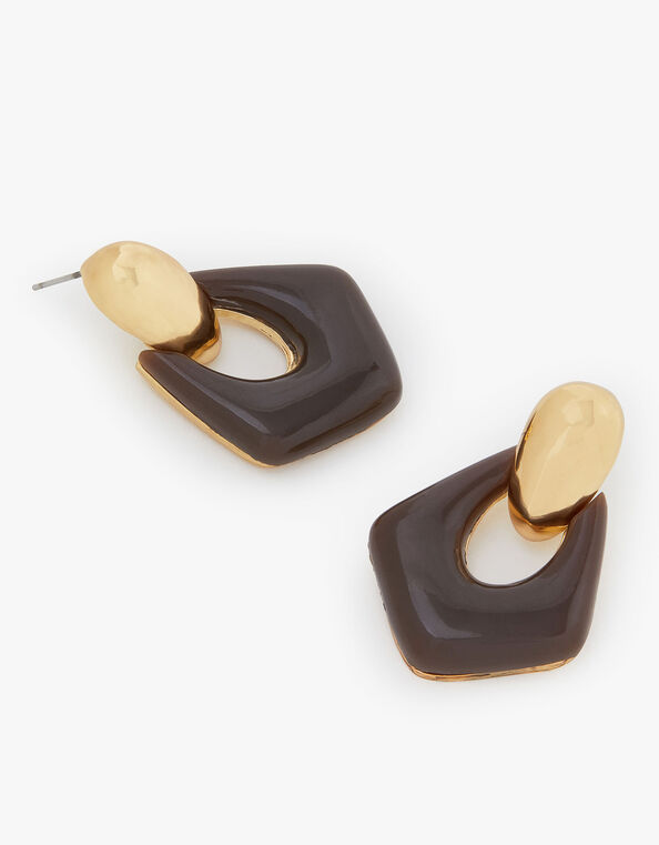 Resin Doorknocker Earrings, , large