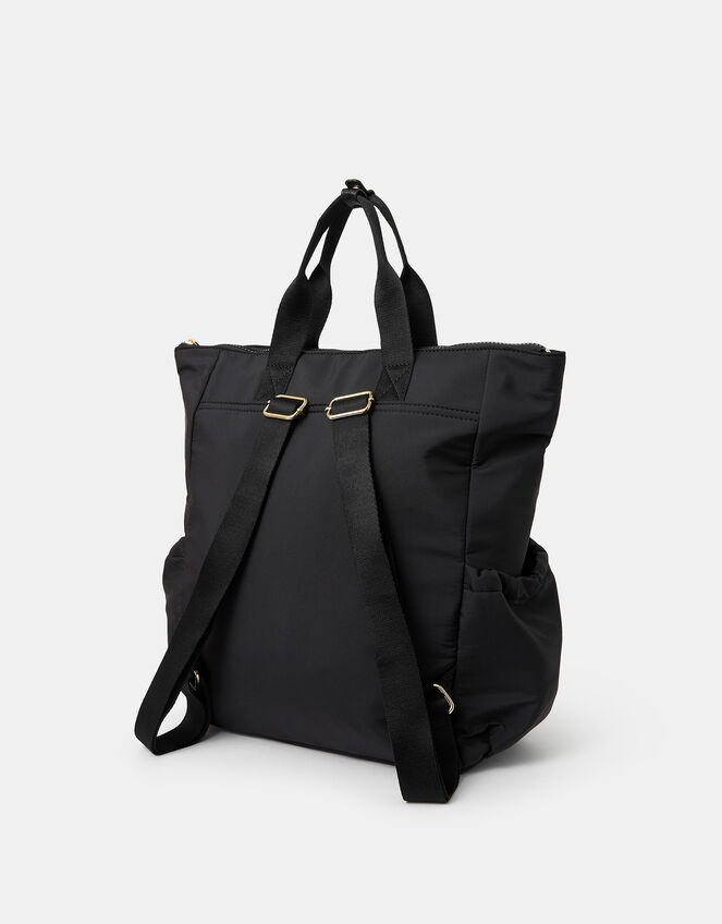 Nylon Top Handle Backpack, Black (BLACK), large