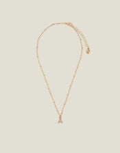 Initial Sparkle Pendant Necklace, White (CRYSTAL), large