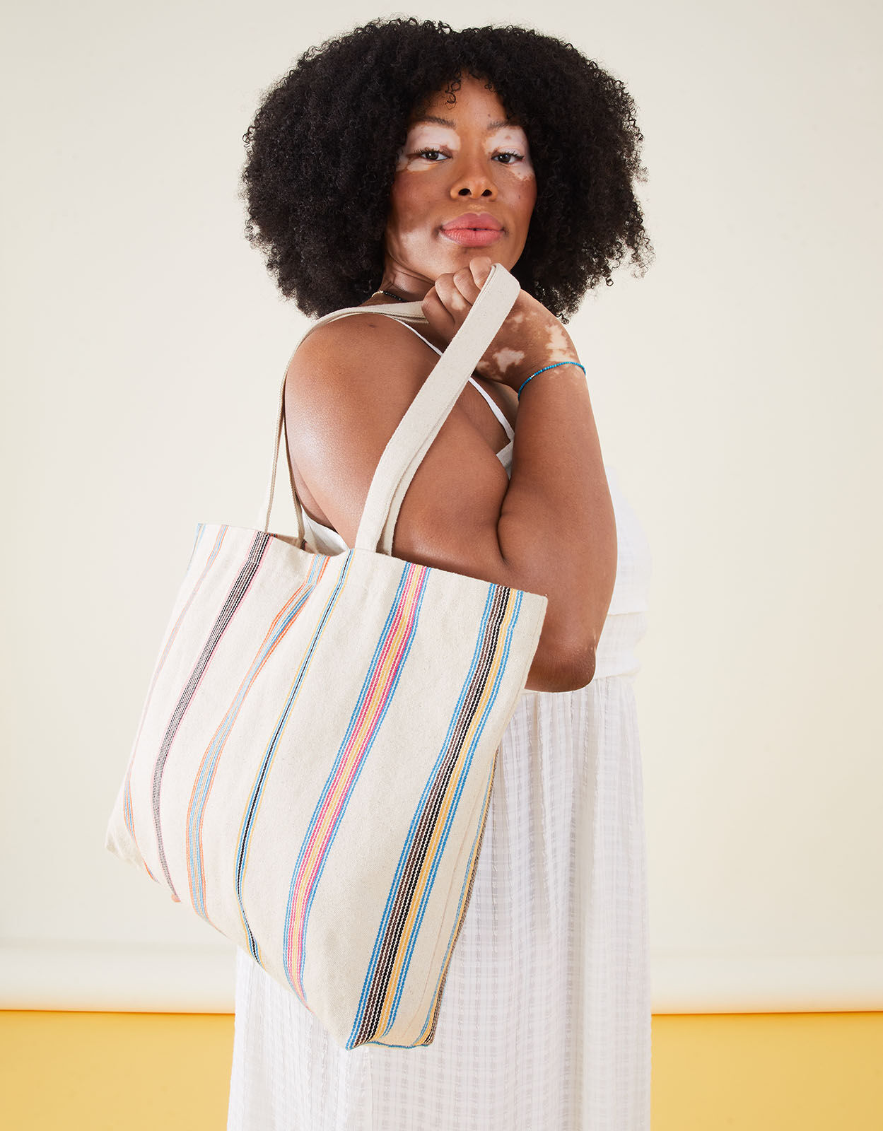 Stripe Canvas Shopper Bag