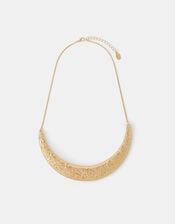Textured Crescent Collar Necklace, , large