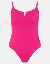 Rib Shaping Swimsuit, Pink (PINK), large