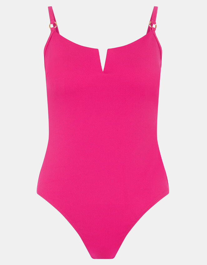 Rib Shaping Swimsuit, Pink (PINK), large