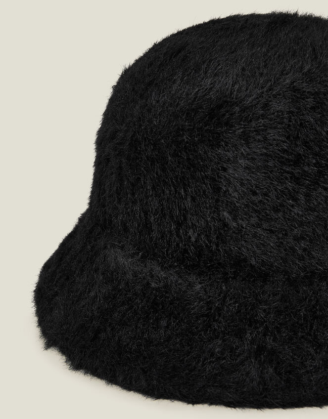 Fluffy Bucket Hat, Black (BLACK), large