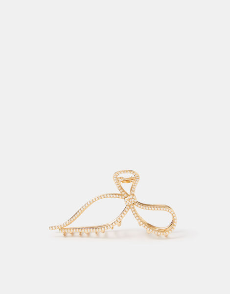Pearl Bow Claw Clip, , large