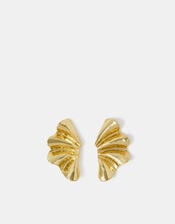 14ct Gold-Plated Molten Fan Stud Earrings, , large