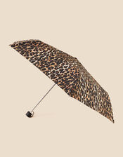 Leopard Print Umbrella in Recycled Polyester, , large