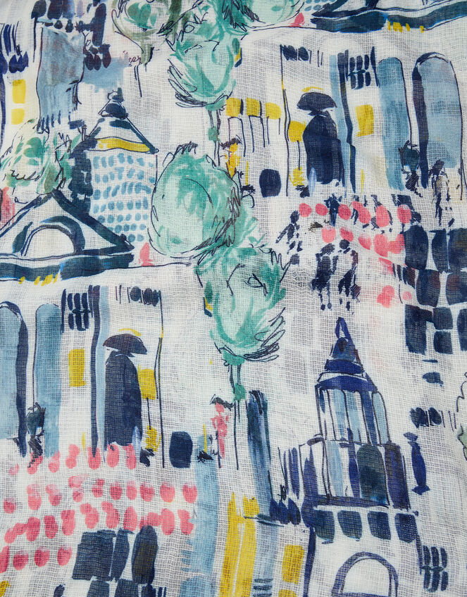 Tuscany Printed Scarf in Recycled Polyester, , large