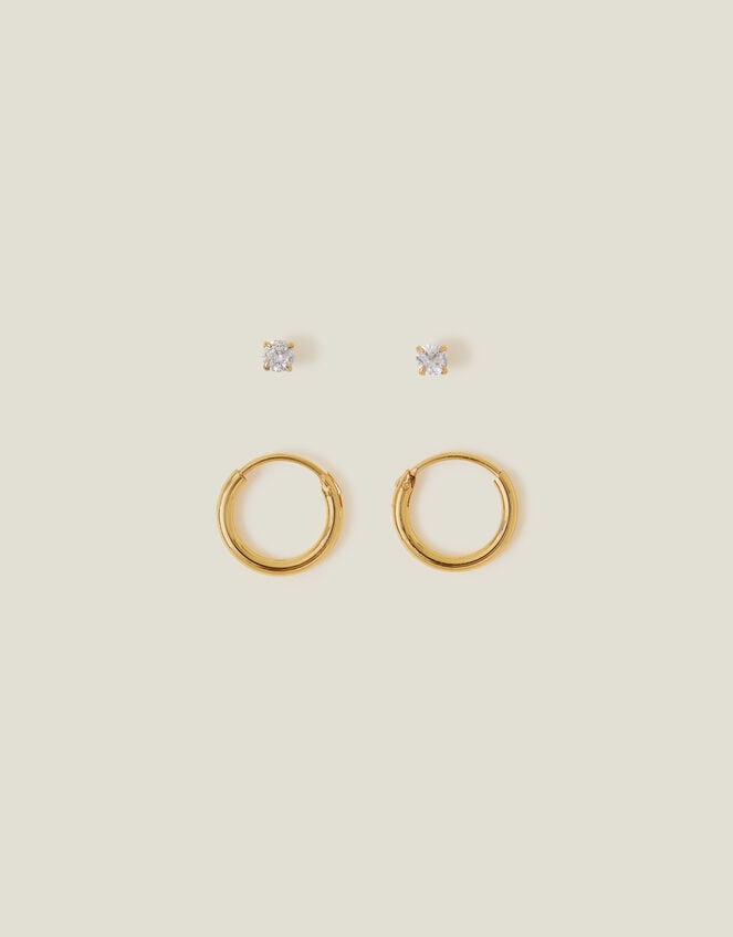 2-Pack 14ct Gold-Plated Earrings, , large