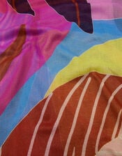 Summer Floral Print Scarf, , large