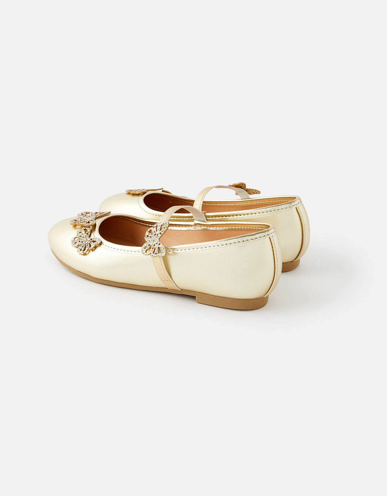 Butterfly Ballerina Flats Gold Girls flat shoes Accessorize Global