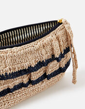 Ruffle Raffia Clutch Bag, , large