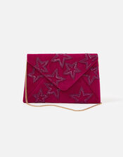 Beaded Star Velvet Clutch, , large