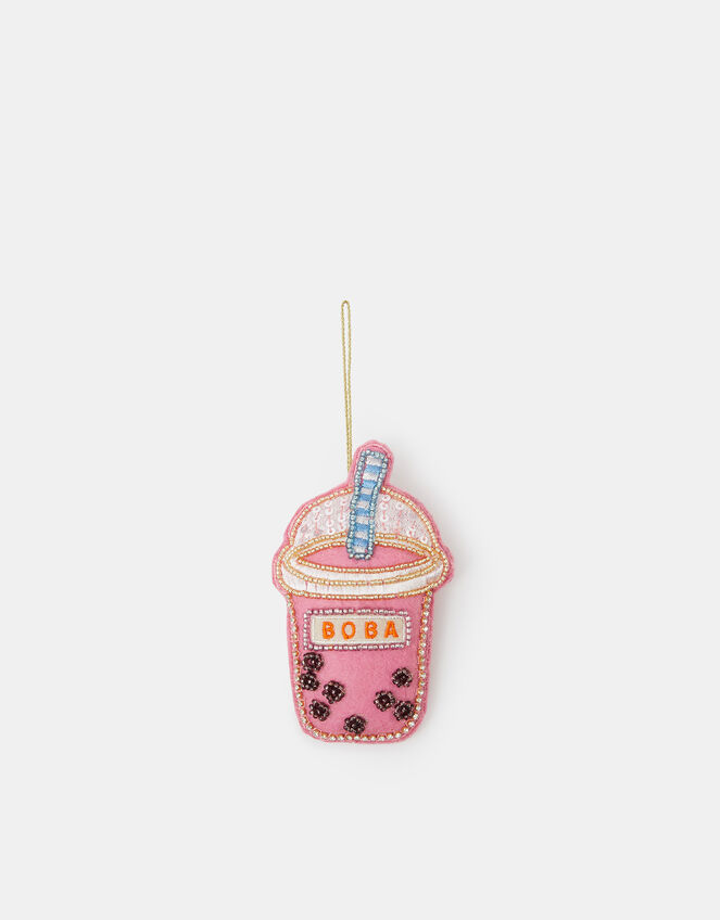 Beaded Boba Felt Christmas Tree Decoration, , large