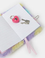 Girls Fluffy Bunny Lockable Notebook, , large