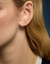 3-Pack 14ct Gold-Plated I Love U Stud Earrings, , large