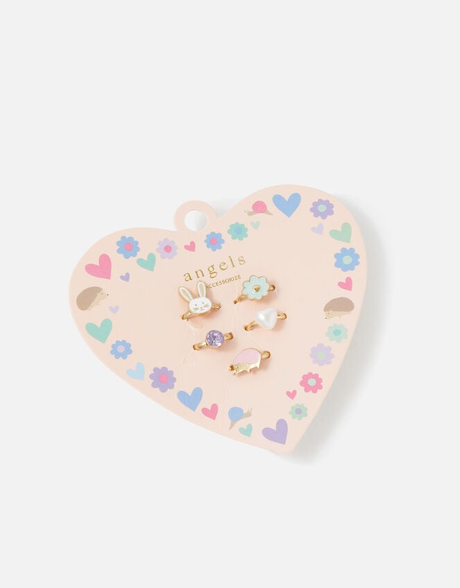 Girls Woodland Rings 5 Pack, , large