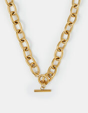 Stainless Steel Chunky T-Bar Necklace, , large