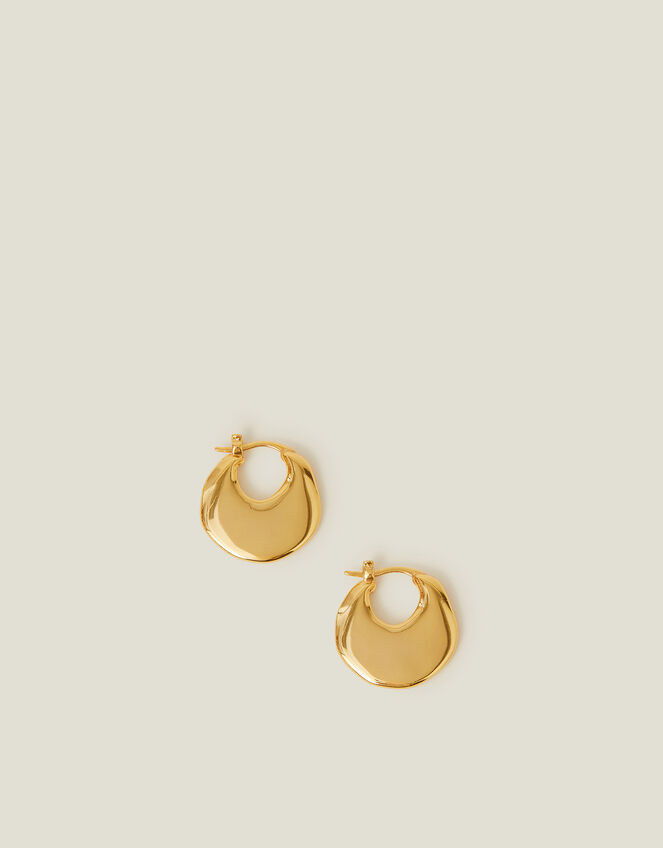14ct Gold-Plated Chunky Creole Hoop Earrings, , large