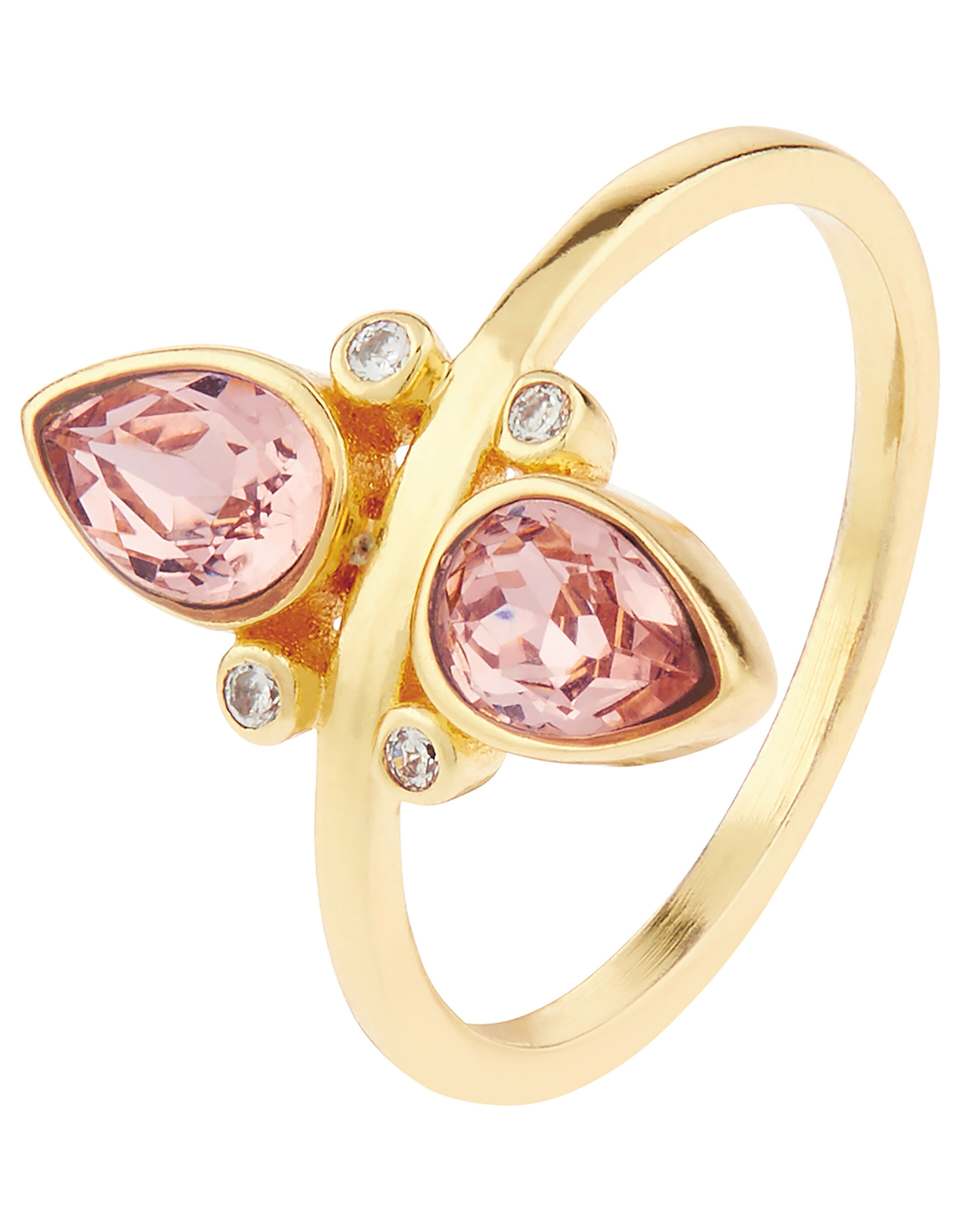 Sparkle Vintage Rose Ring with Swarovski® Crystals, Pink (PINK), large